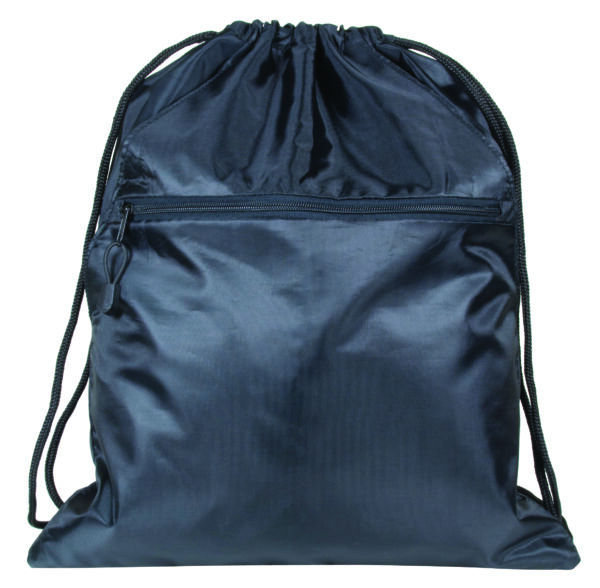 Zippered Drawstring Bag with 2 Slip Pockets (2089) - Image 4