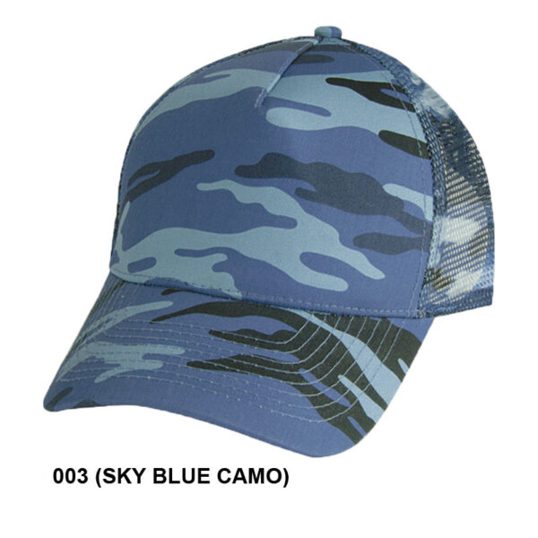 Low Crown (Constructed) 5 Panel Camo Twill Mesh Cap (23201) - Image 4