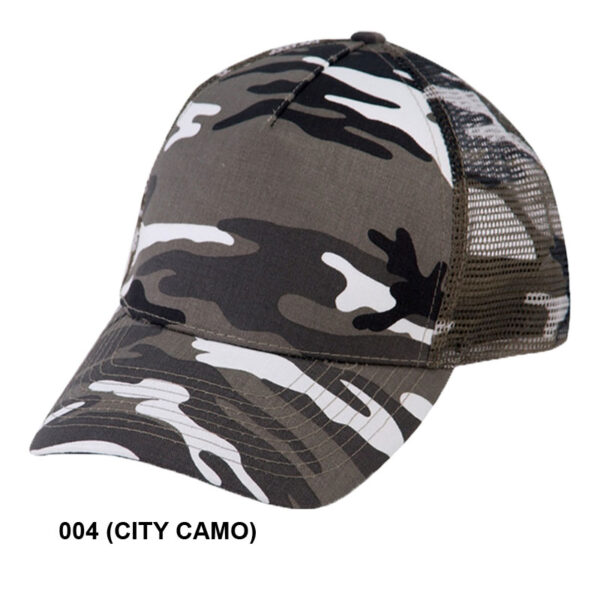 Low Crown (Constructed) 5 Panel Camo Twill Mesh Cap (23201) - Image 5