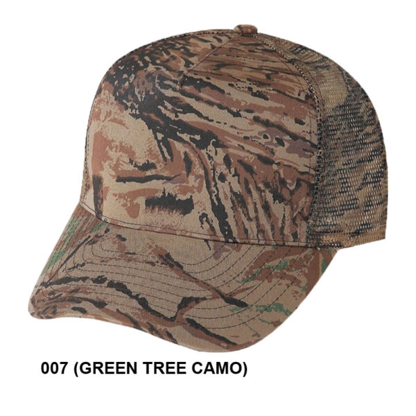 Low Crown (Constructed) 5 Panel Camo Twill Mesh Cap (23201) - Image 6