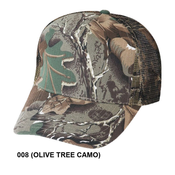 Low Crown (Constructed) 5 Panel Camo Twill Mesh Cap (23201) - Image 7