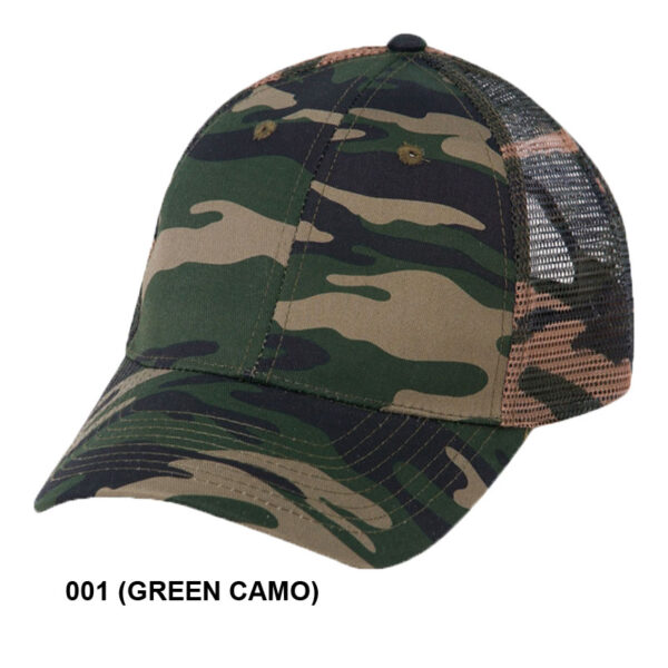 Low Crown (Constructed) 6 Panel Camo Twill Mesh Cap (23203) - Image 2