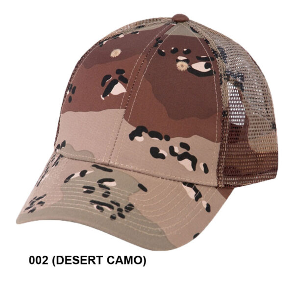 Low Crown (Constructed) 6 Panel Camo Twill Mesh Cap (23203)