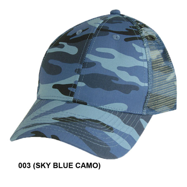 Low Crown (Constructed) 6 Panel Camo Twill Mesh Cap (23203) - Image 3