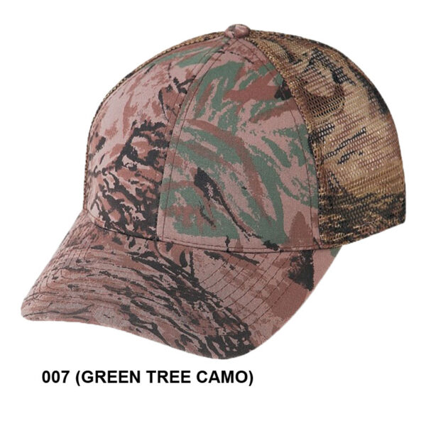 Low Crown (Constructed) 6 Panel Camo Twill Mesh Cap (23203) - Image 4