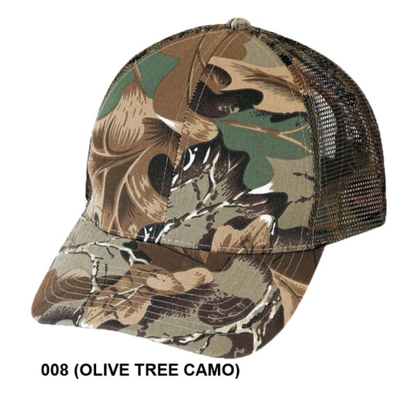 Low Crown (Constructed) 6 Panel Camo Twill Mesh Cap (23203) - Image 5