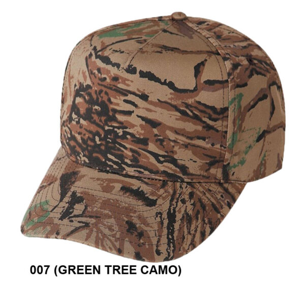 Low Crown (Constructed) 5 Panel Camo Twill Cap (23205) - Image 3