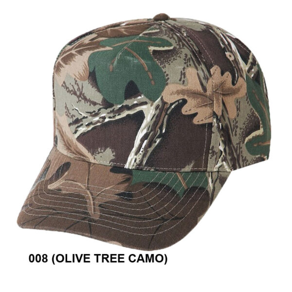Low Crown (Constructed) 5 Panel Camo Twill Cap (23205) - Image 4