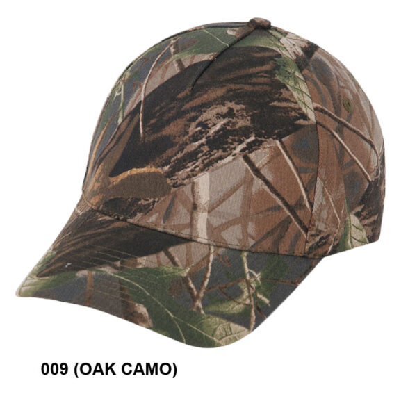 Low Crown (Constructed) 5 Panel Camo Twill Cap (23205) - Image 5