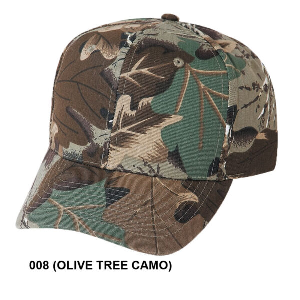 Low Crown (Constructed) 6 Panel Camo Twill Cap (23207)