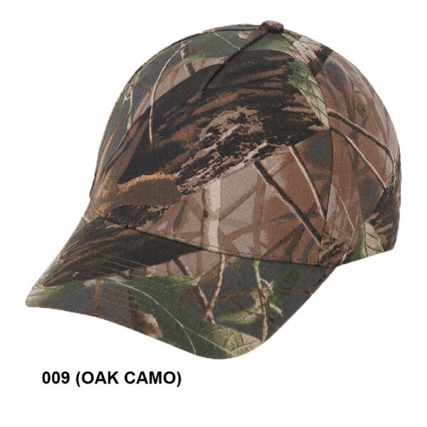 Low Crown (Constructed) 6 Panel Camo Twill Cap (23207) - Image 2