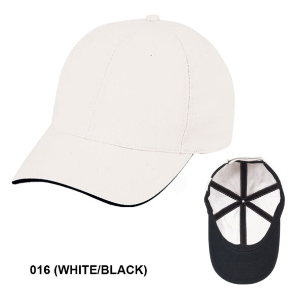Low Crown (Unconstructed) Chino Cap Washed Twill Cap w/ Sandwich Bill (26202) - Image 6