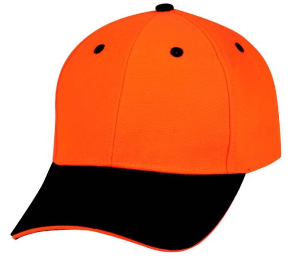Flame Orange Cap w/ Black Bill & Flame Orange Sandwich (29107)