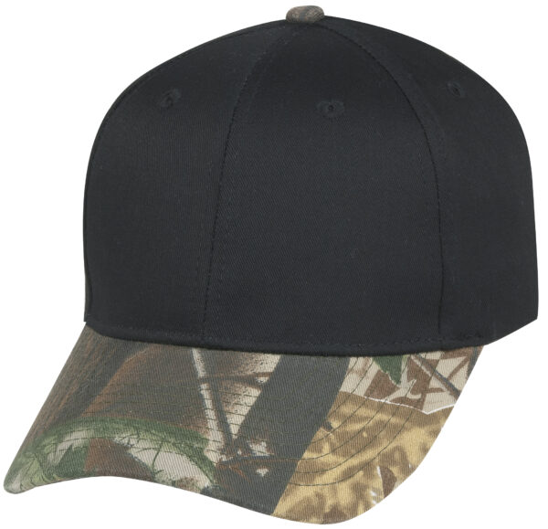 Low Crown (Constructed) Cotton Twill Cap w/ Oak Camo Bill (29208) - Image 3