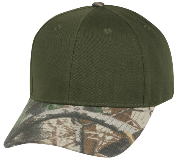 Low Crown (Constructed) Cotton Twill Cap w/ Oak Camo Bill (29208)
