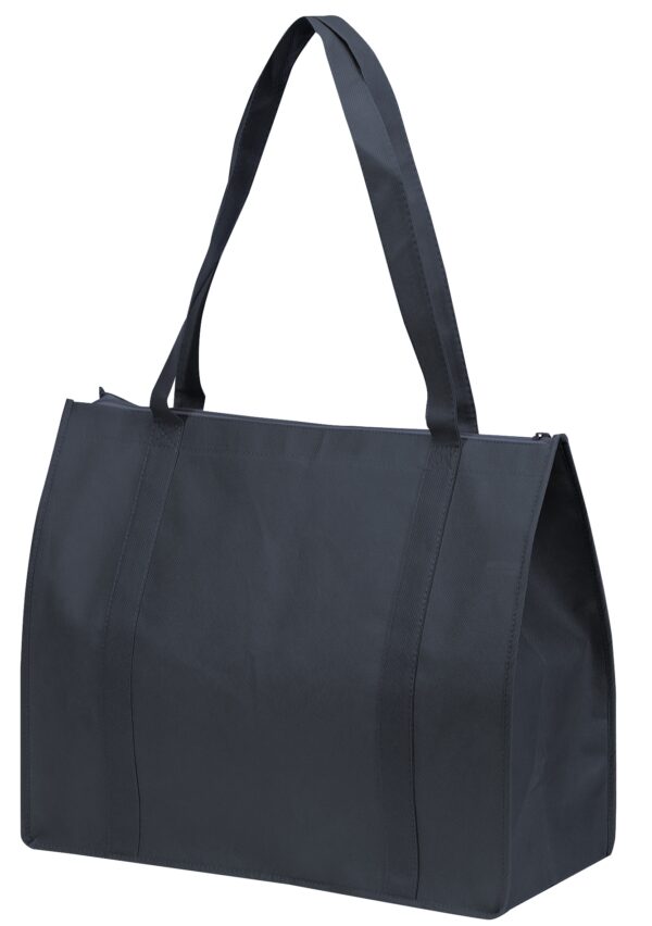 Non Woven Tote Bag with Zipper and Fabric Covered Bottom (BS114N) - Image 2