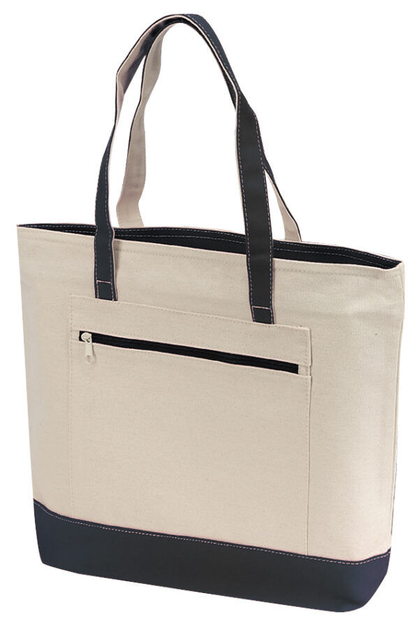 Canvas Zippered Tote Bag (BS124) - Image 4