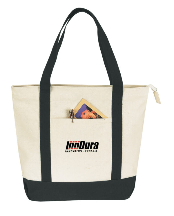 Canvas Zippered Tote Bag (BS176) - Image 4