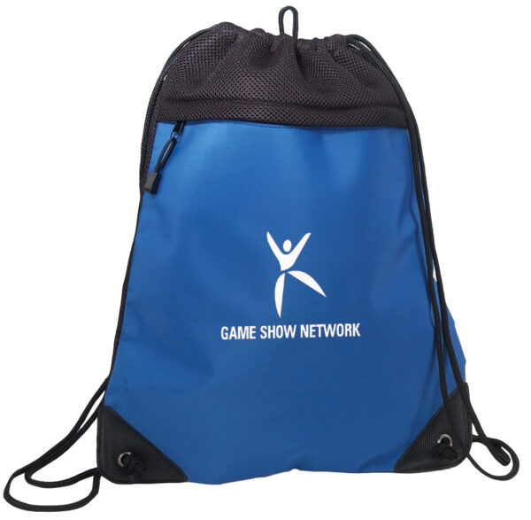 Deluxe Tri Mesh Drawstring Tote Bag with Micro Fiber Front (BS178)