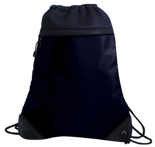 Deluxe Tri Mesh Drawstring Tote Bag with Micro Fiber Front (BS178) - Image 3
